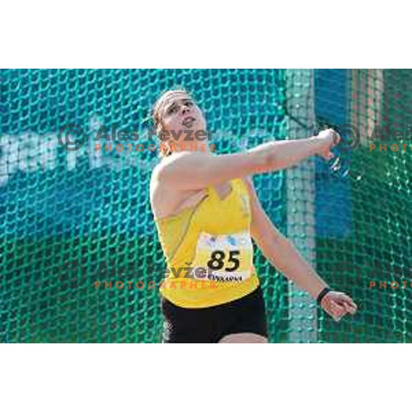 Hana Urankar competes at Slovenian Athletics Championship in Celje, Slovenia on July 25, 2020