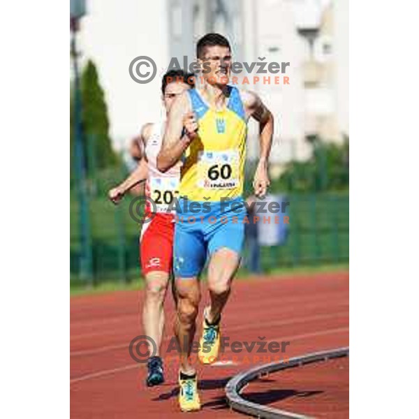 Simon Navodnik competes at Slovenian Athletics Championship in Celje, Slovenia on July 25, 2020