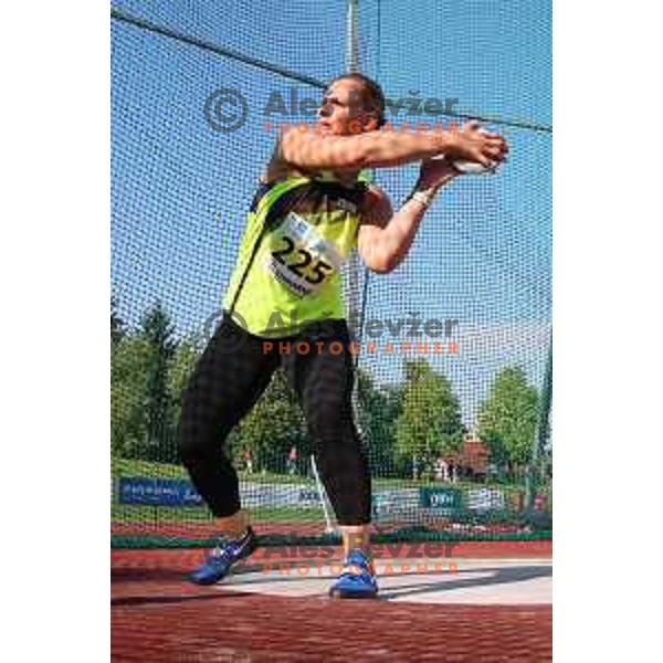Veronika Domjan competes in discus throw at Slovenian Athletics Championship in Celje, Slovenia on July 25, 2020