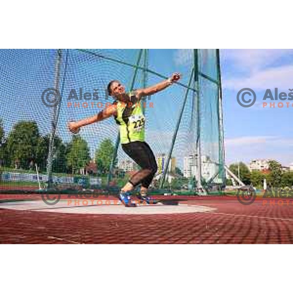 Veronika Domjan competes in discus throw at Slovenian Athletics Championship in Celje, Slovenia on July 25, 2020