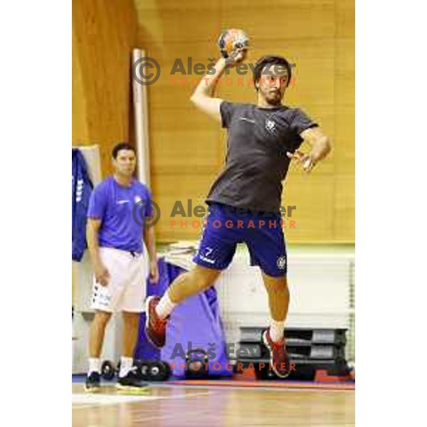 David Didovic of Trimo Trebnje during practice session in Vitranc Hall, Kranjska gora, Slovenia on August 4, 2020