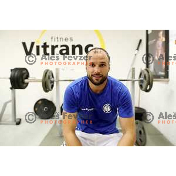 Uros Zorman, head coach of Trimo Trebnje during practice session in Vitranc Hall, Kranjska gora, Slovenia on August 4, 2020