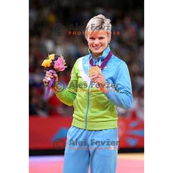 Urska Zolnir of Slovenia, Olympic gold medalist in women\'s judo category -63 kg at London 2012 Olympic Games on July 31, 2012 