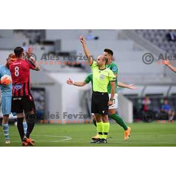 in action during UEFA Europa League Qualifiers football match between Olimpija and Vikingur in SRC Stozice, Ljubljana, Slovenia on August 27, 2020