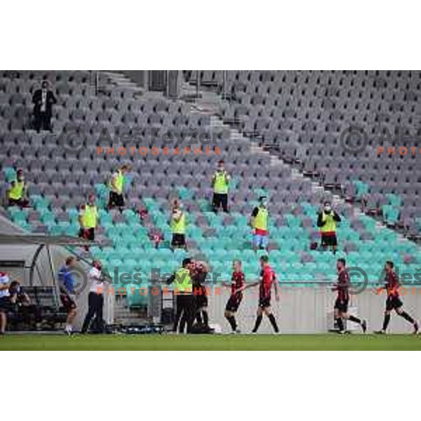 in action during UEFA Europa League Qualifiers football match between Olimpija and Vikingur in SRC Stozice, Ljubljana, Slovenia on August 27, 2020