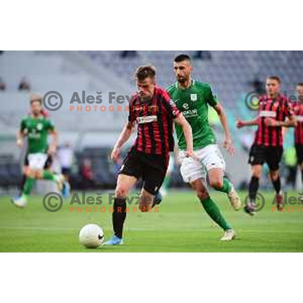 in action during UEFA Europa League Qualifiers football match between Olimpija and Vikingur in SRC Stozice, Ljubljana, Slovenia on August 27, 2020