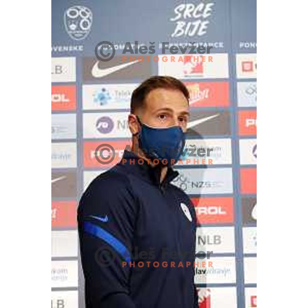 Jan Oblak, captain of Slovenia Football team during press conference before first match in UEFA Nations League in Ljubljana, Slovenia on September 2, 2020