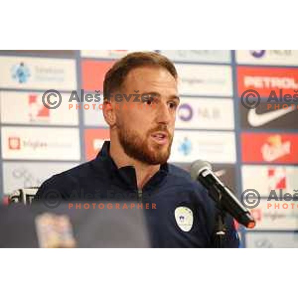 Jan Oblak, captain of Slovenia Football team during press conference before first match in UEFA Nations League in Ljubljana, Slovenia on September 2, 2020