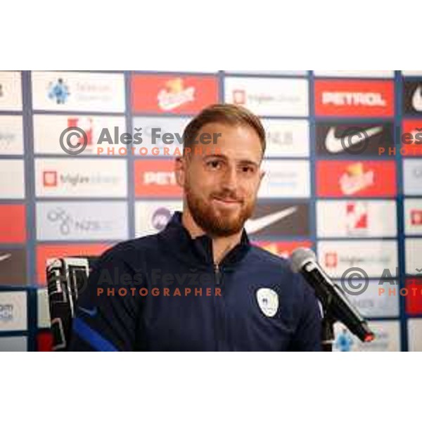 Jan Oblak, captain of Slovenia Football team during press conference before first match in UEFA Nations League in Ljubljana, Slovenia on September 2, 2020