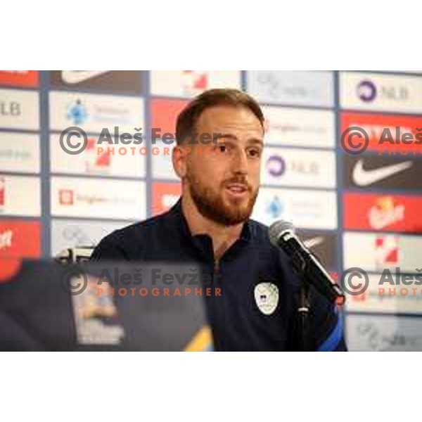 Jan Oblak, captain of Slovenia Football team during press conference before first match in UEFA Nations League in Ljubljana, Slovenia on September 2, 2020