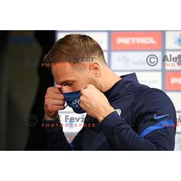 Jan Oblak, captain of Slovenia Football team during press conference before first match in UEFA Nations League in Ljubljana, Slovenia on September 2, 2020