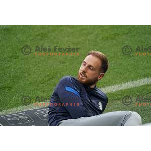 Jan Oblak, captain of Slovenia Football team during practice session before first match in UEFA Nations League in Ljubljana, Slovenia on September 2, 2020