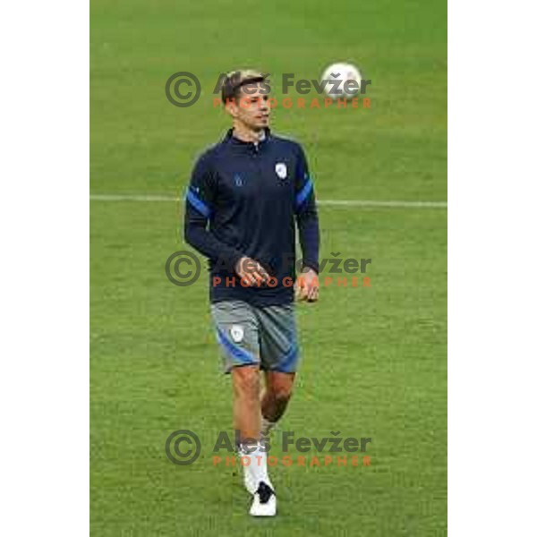 Miha Zajc of Slovenia Football team during practice session before first match in UEFA Nations League in Ljubljana, Slovenia on September 2, 2020