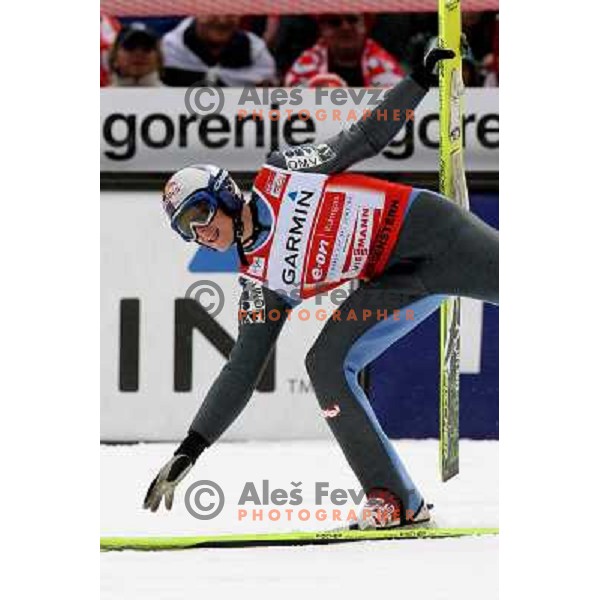 Thomas Morgenstern (AUT) at last ski flying competiton on Planica Flying Hill (215 Meters) in season 2007-2008. Planica, Slovenia 16.3.2008. Photo by Ales Fevzer 