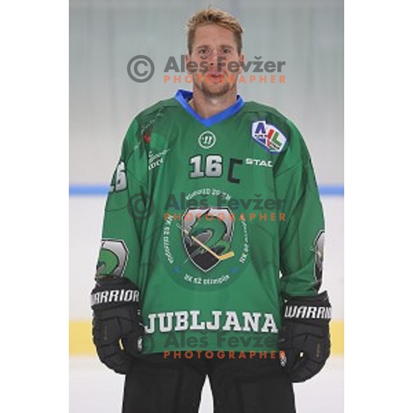 Ales Music, member of HK SZ Olimpija ice-hockey team for 2020-2021 season in Hala Tivoli, Ljubljana, Slovenia on September 7, 2020