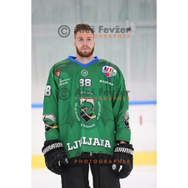 Miha Zajc,member of HK SZ Olimpija ice-hockey team for 2020-2021 season in Hala Tivoli, Ljubljana, Slovenia on September 7, 2020