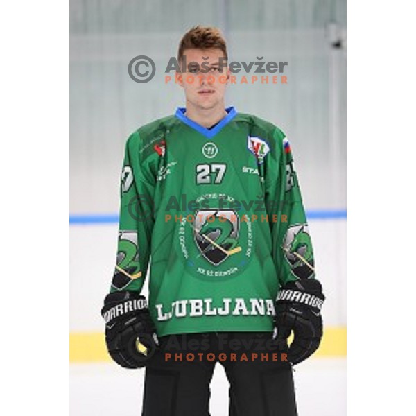 Member of HK SZ Olimpija ice-hockey team for 2020-2021 season in Hala Tivoli, Ljubljana, Slovenia on September 7, 2020