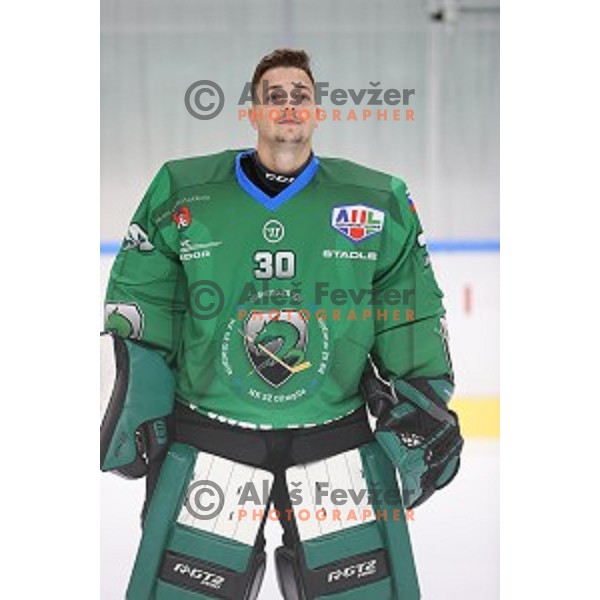 Member of HK SZ Olimpija ice-hockey team for 2020-2021 season in Hala Tivoli, Ljubljana, Slovenia on September 7, 2020
