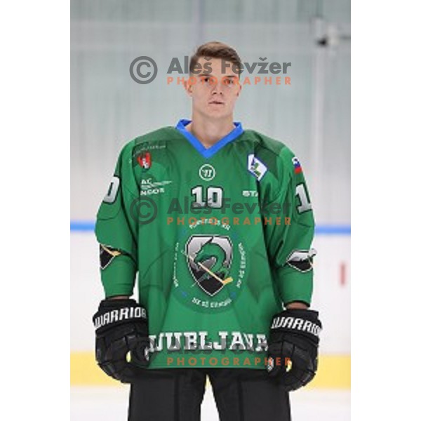 Member of HK SZ Olimpija ice-hockey team for 2020-2021 season in Hala Tivoli, Ljubljana, Slovenia on September 7, 2020