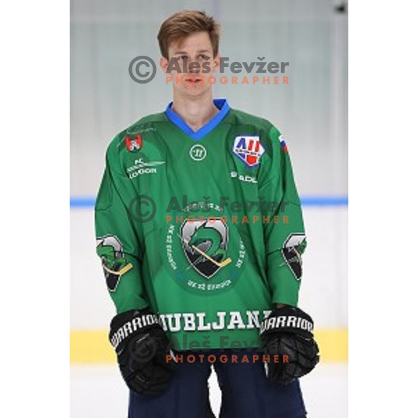 Member of HK SZ Olimpija ice-hockey team for 2020-2021 season in Hala Tivoli, Ljubljana, Slovenia on September 7, 2020