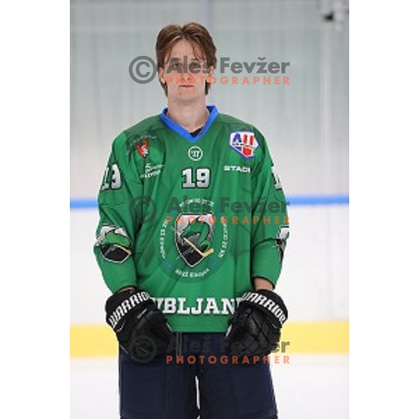 Member of HK SZ Olimpija ice-hockey team for 2020-2021 season in Hala Tivoli, Ljubljana, Slovenia on September 7, 2020