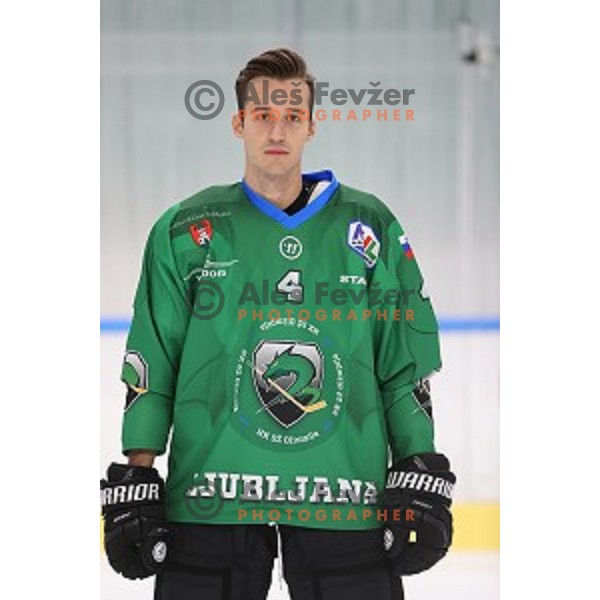 Member of HK SZ Olimpija ice-hockey team for 2020-2021 season in Hala Tivoli, Ljubljana, Slovenia on September 7, 2020