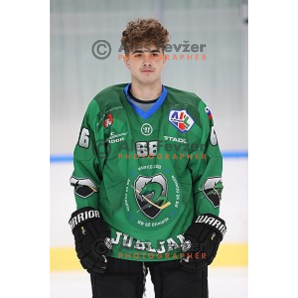 Member of HK SZ Olimpija ice-hockey team for 2020-2021 season in Hala Tivoli, Ljubljana, Slovenia on September 7, 2020