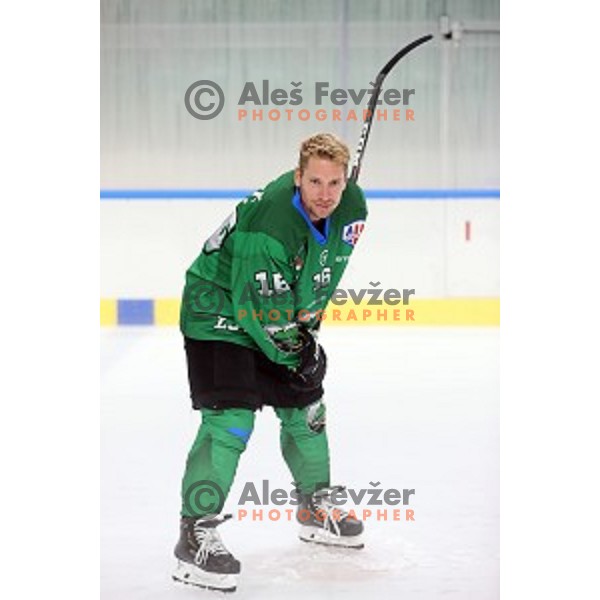 Ales Music, member of HK SZ Olimpija ice-hockey team for 2020-2021 season in Hala Tivoli, Ljubljana, Slovenia on September 7, 2020