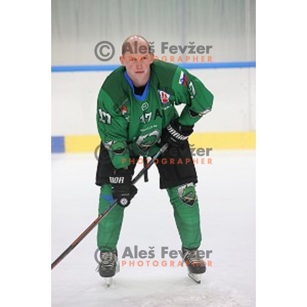 Member of HK SZ Olimpija ice-hockey team for 2020-2021 season in Hala Tivoli, Ljubljana, Slovenia on September 7, 2020