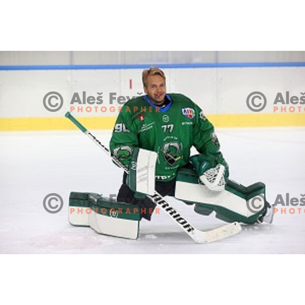 Member of HK SZ Olimpija ice-hockey team for 2020-2021 season in Hala Tivoli, Ljubljana, Slovenia on September 7, 2020