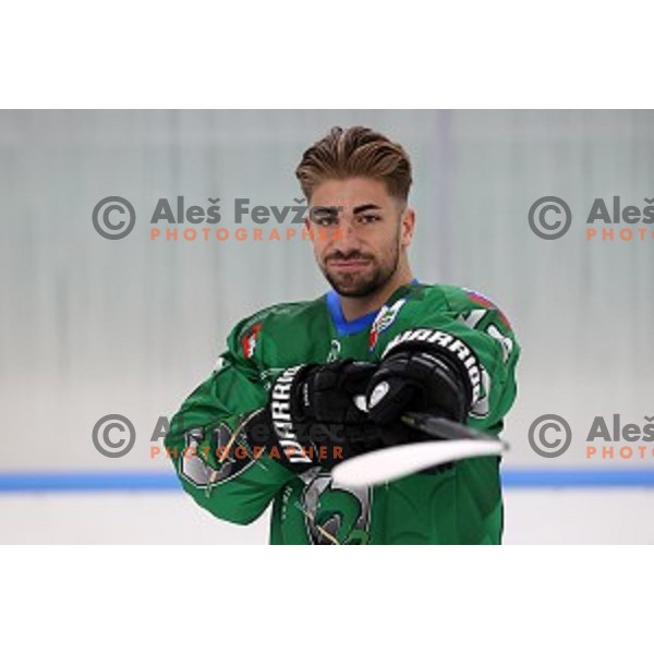 Member of HK SZ Olimpija ice-hockey team for 2020-2021 season in Hala Tivoli, Ljubljana, Slovenia on September 7, 2020