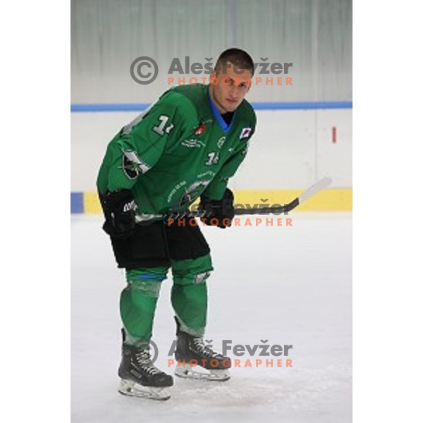 Member of HK SZ Olimpija ice-hockey team for 2020-2021 season in Hala Tivoli, Ljubljana, Slovenia on September 7, 2020