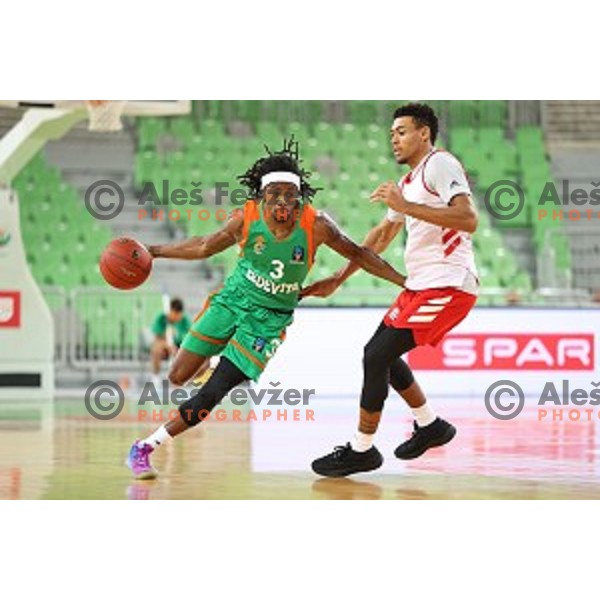 Kendrick Perry in action during friendly basketball match between Cedevita Olimpija and Bayern in SRC Stozice, Ljubljana, Slovenia on September 9, 2020