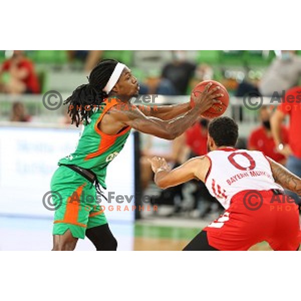 Kendrick Perry in action during friendly basketball match between Cedevita Olimpija and Bayern in SRC Stozice, Ljubljana, Slovenia on September 9, 2020