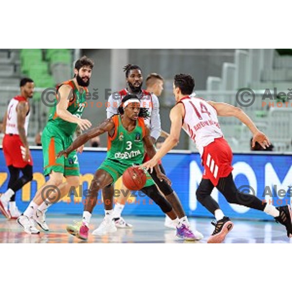 Kendrick Perry in action during friendly basketball match between Cedevita Olimpija and Bayern in SRC Stozice, Ljubljana, Slovenia on September 9, 2020