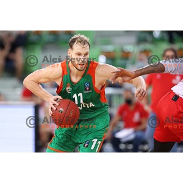 Jaka Blazic in action during friendly basketball match between Cedevita Olimpija and Bayern in SRC Stozice, Ljubljana, Slovenia on September 9, 2020