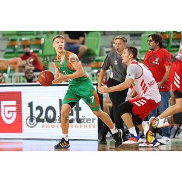 DAn Duscak in action during friendly basketball match between Cedevita Olimpija and Bayern in SRC Stozice, Ljubljana, Slovenia on September 9, 2020