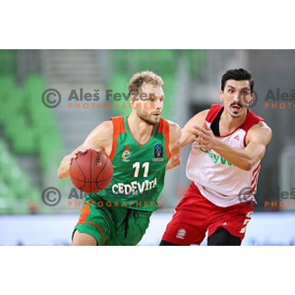 Jaka Blazic in action during friendly basketball match between Cedevita Olimpija and Bayern in SRC Stozice, Ljubljana, Slovenia on September 9, 2020