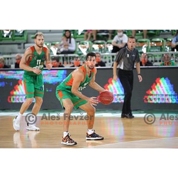 Roko Leni Ukic in action during friendly basketball match between Cedevita Olimpija and Bayern in SRC Stozice, Ljubljana, Slovenia on September 9, 2020