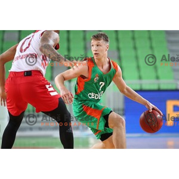 DAn Duscak in action during friendly basketball match between Cedevita Olimpija and Bayern in SRC Stozice, Ljubljana, Slovenia on September 9, 2020
