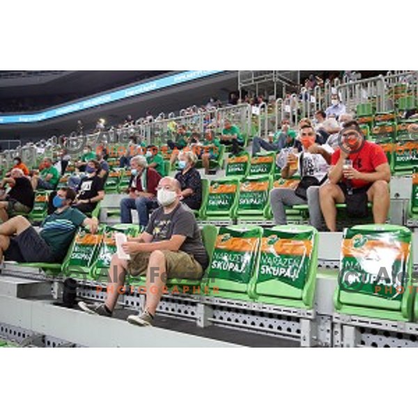 In action during friendly basketball match between Cedevita Olimpija and Bayern in SRC Stozice, Ljubljana, Slovenia on September 9, 2020