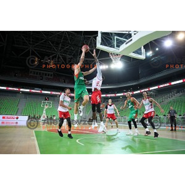 Edo Muric in action during friendly basketball match between Cedevita Olimpija and Bayern in SRC Stozice, Ljubljana, Slovenia on September 9, 2020