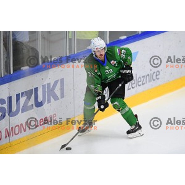 In action during ice-hockey match between SZ Olimpija and Slovenia National team in Bled Ice Hall, Slovenia on September 10, 2020