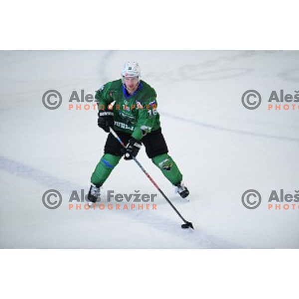 In action during ice-hockey match between SZ Olimpija and Slovenia National team in Bled Ice Hall, Slovenia on September 10, 2020