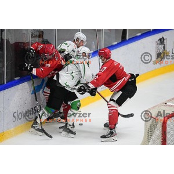 In action during ice-hockey match between SZ Olimpija and Acroni Jesenice in Bled Ice Hall, Slovenia on September 12, 2020