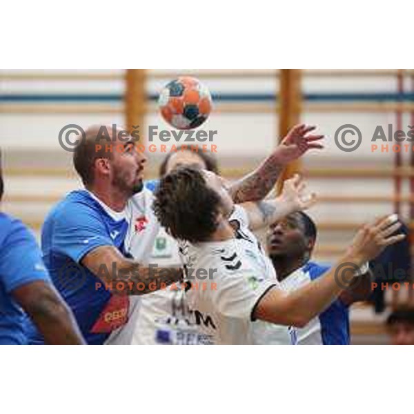 Action during handball match between Trimo Trebnje (SLO) and Club de Futbol OS (POR) in EHF European League in Trebnje, Slovenia on September 5, 2020,
