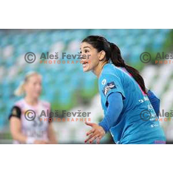 Samara da Silva Vieira in action during EHF Women\'s Champions League handball match between Krim Mercator and Vipers Kristiansand in SRC Stozice, Ljubljana, Slovenia on September 12, 2020