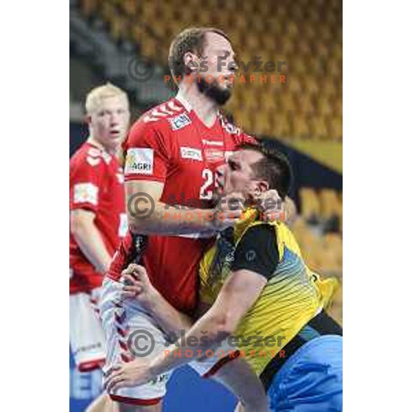 Josip Sarac in action during EHF Champions League handball match between Celje Pivovarna Lasko and Aalborg in Arena Zlatorog, Celje, Slovenia on September 16, 2020