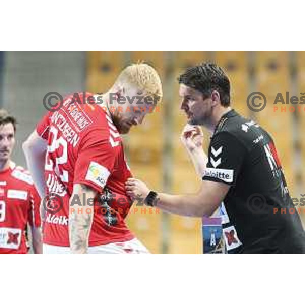 Rene Antonsen in action during EHF Champions League handball match between Celje Pivovarna Lasko and Aalborg in Arena Zlatorog, Celje, Slovenia on September 16, 2020