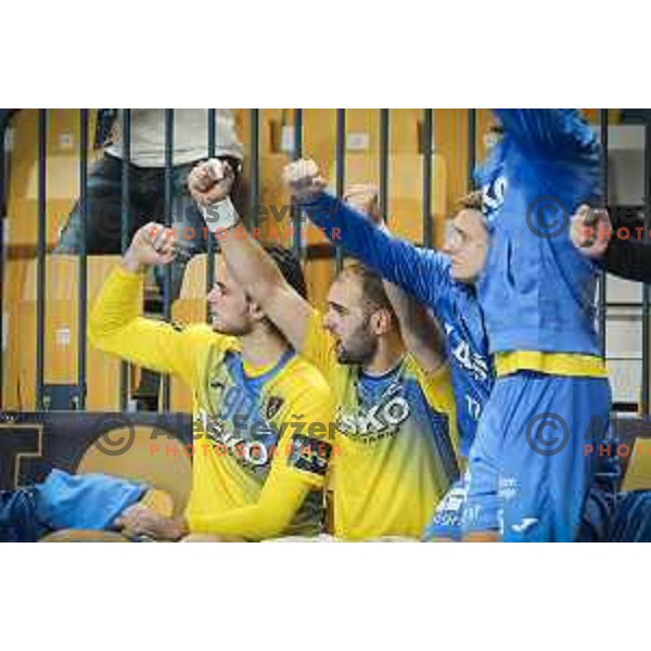 Veron Nacinovic in action during EHF Champions League handball match between Celje Pivovarna Lasko and Aalborg in Arena Zlatorog, Celje, Slovenia on September 16, 2020